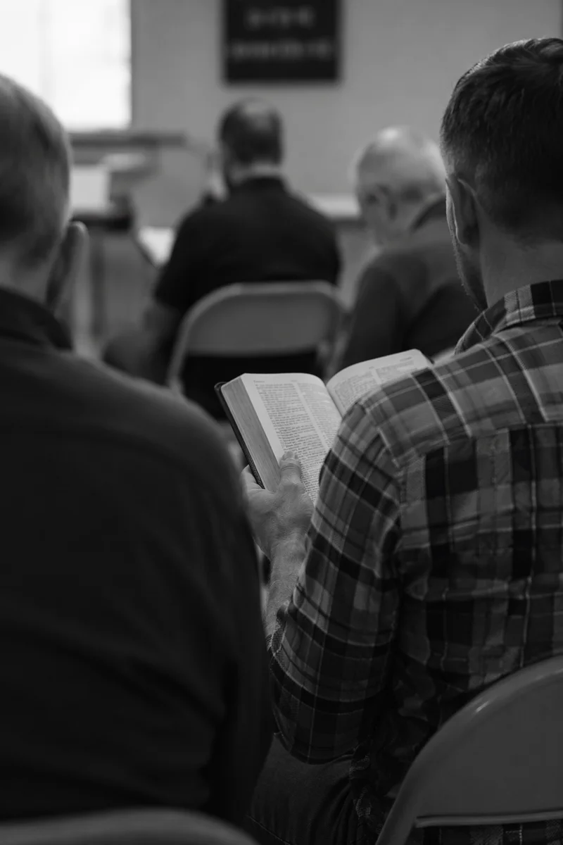 Men’s Bible Study in Church Classroom