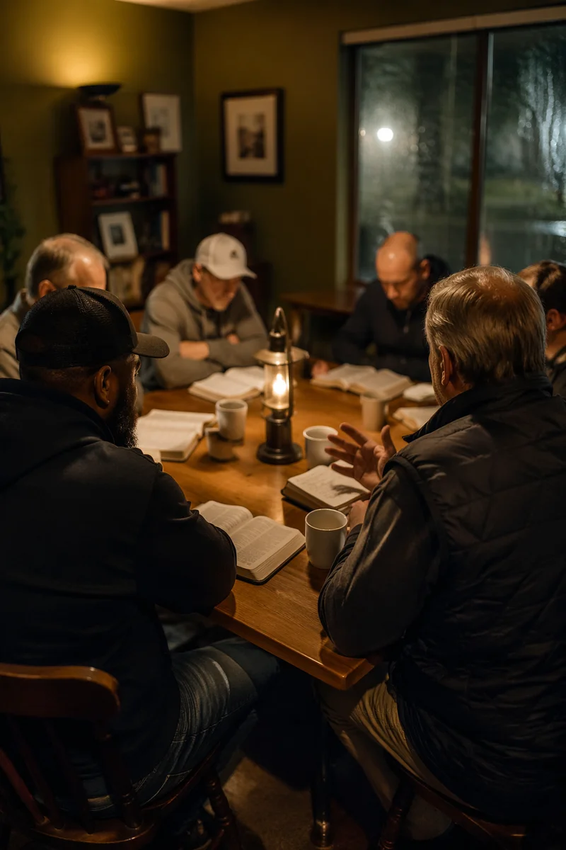 Men’s Bible Study on a Rainy Evening