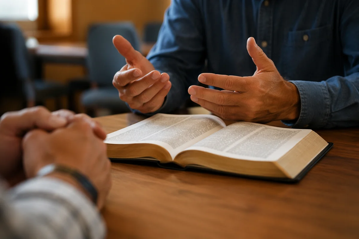 Men’s Bible Study Discussion Around Open Scripture