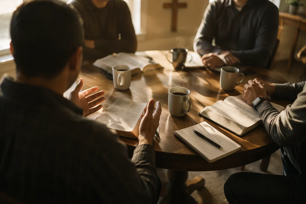 Men’s Bible Study in Fellowship Room