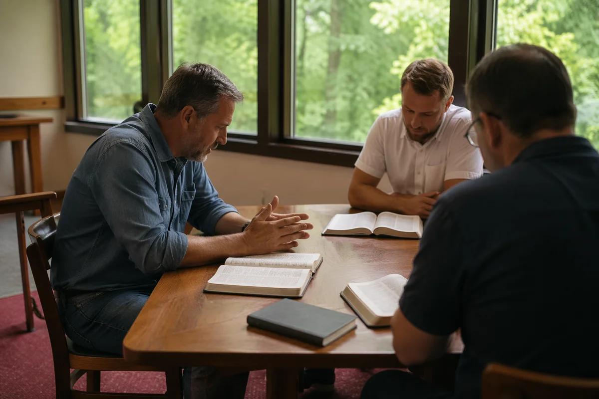 Men’s Bible Study in Church Fellowship Room