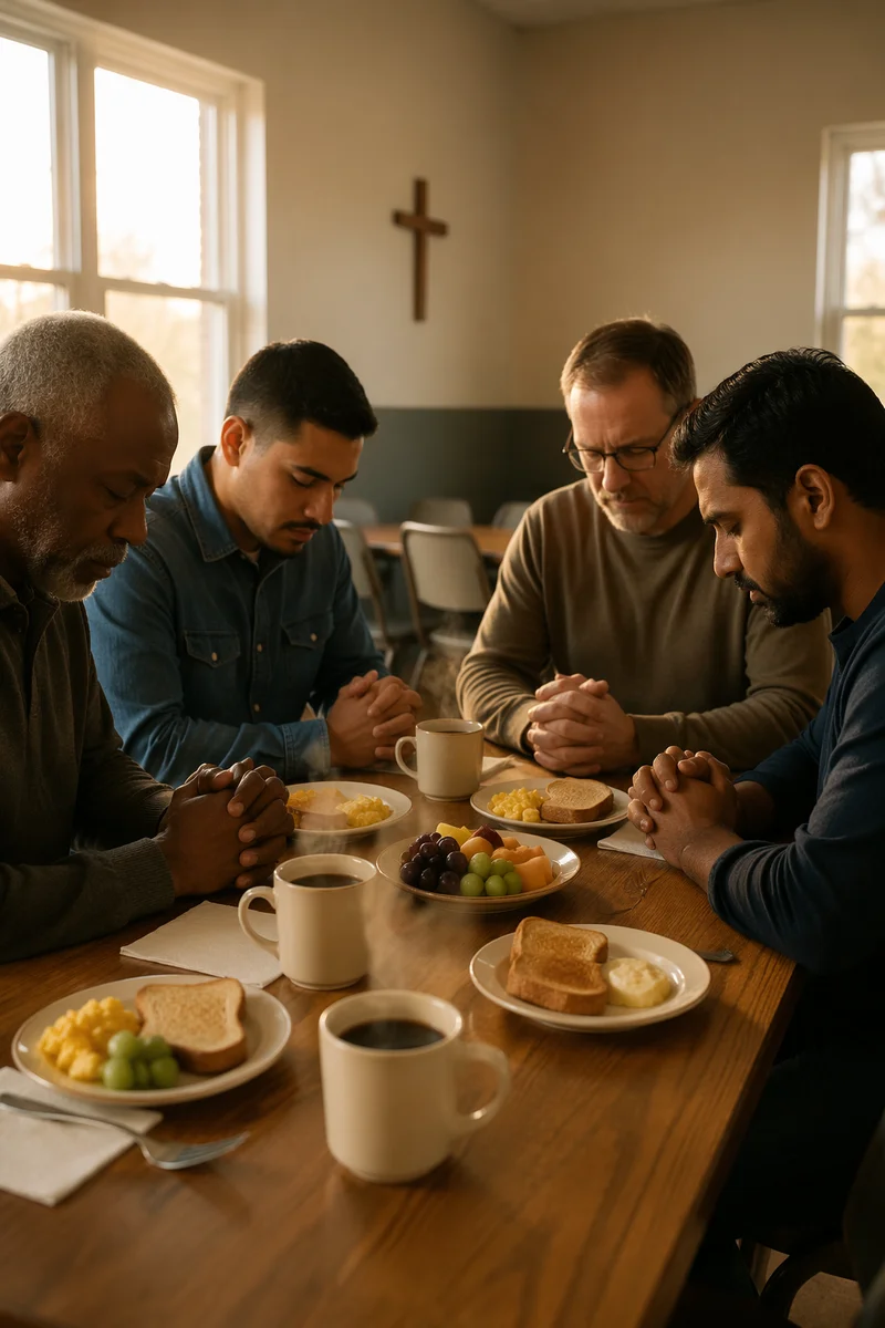 Four Men Praying Before Breakfast