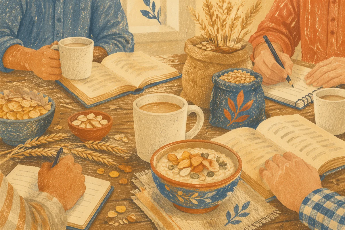Men's Breakfast Bible Study Table Scene