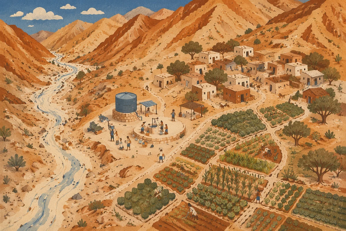 Mission Field Village Well in Arid Valley