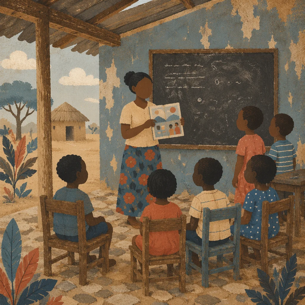 Mission Volunteer Teaching Children in Africa