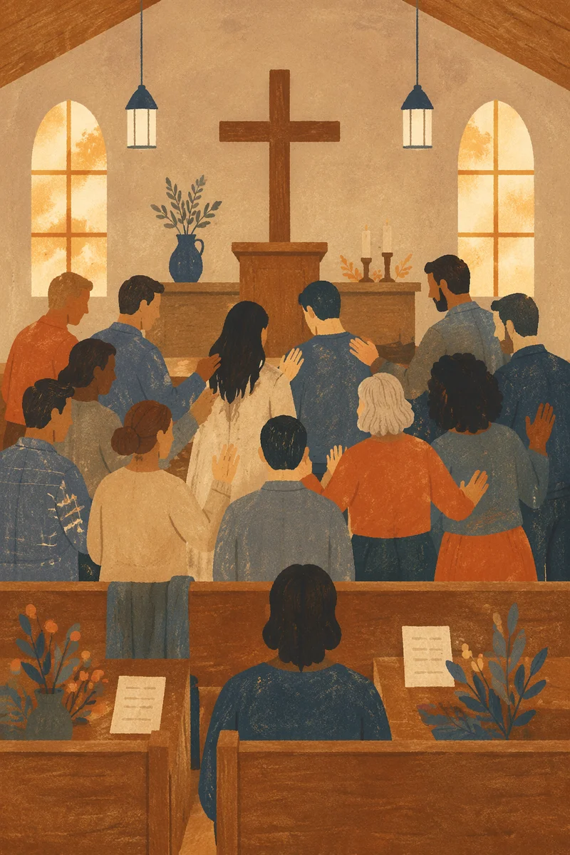Mission Sending Prayer in Warm Sanctuary