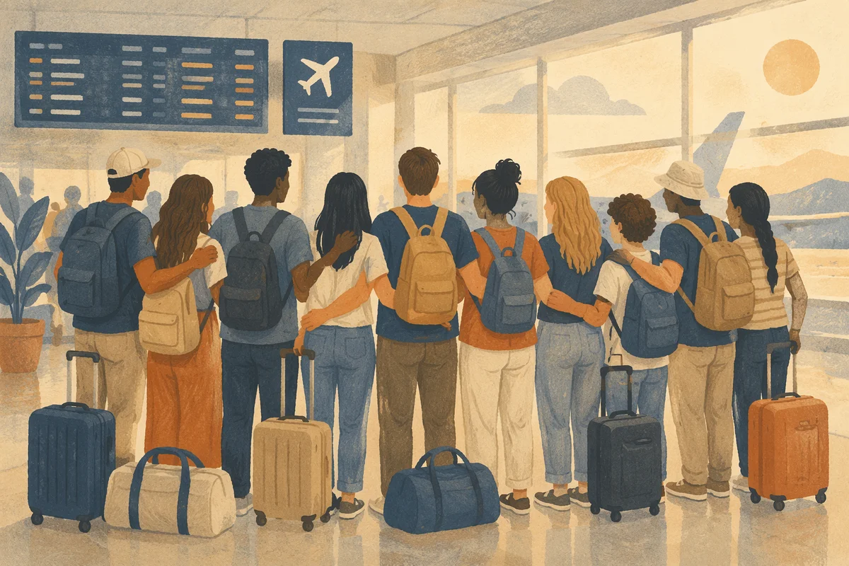 Mission Team Airport Departure Group Moment