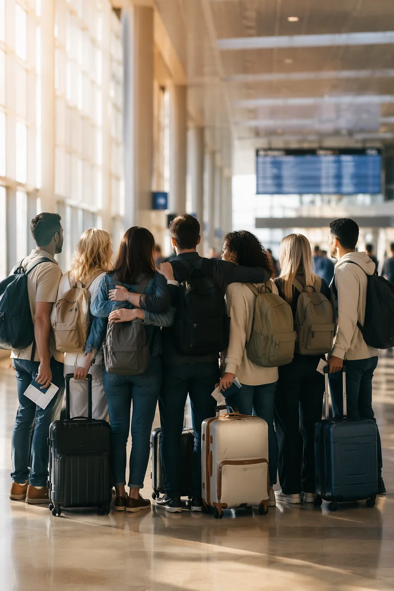 Mission Team Airport Departure Group Moment