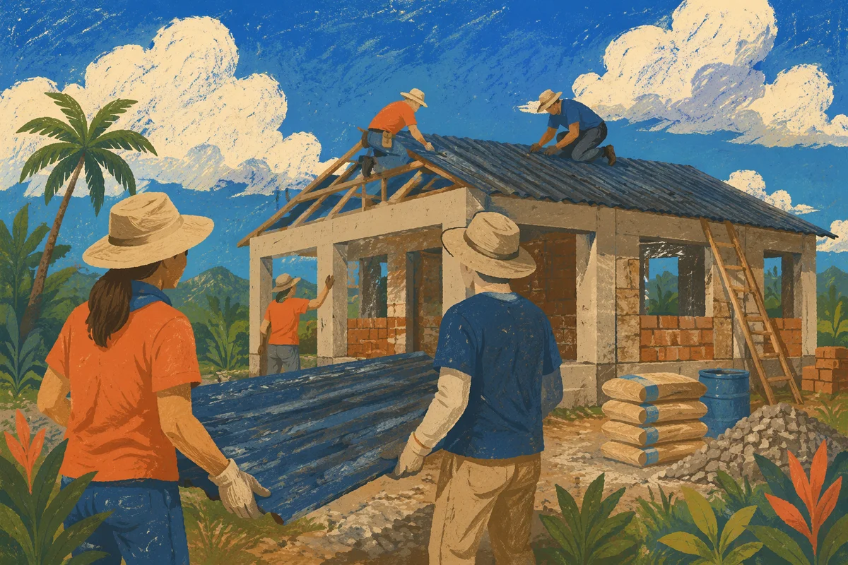 Mission Team Building Rural Community House