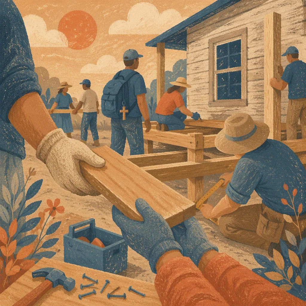 Mission Team Building Rural Wooden Porch
