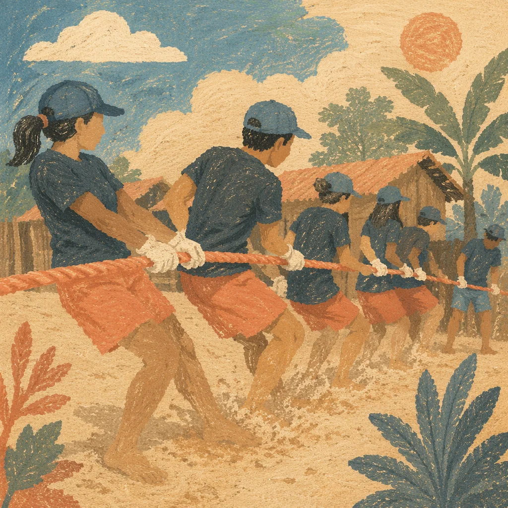 Mission Team Pulling Rope Together