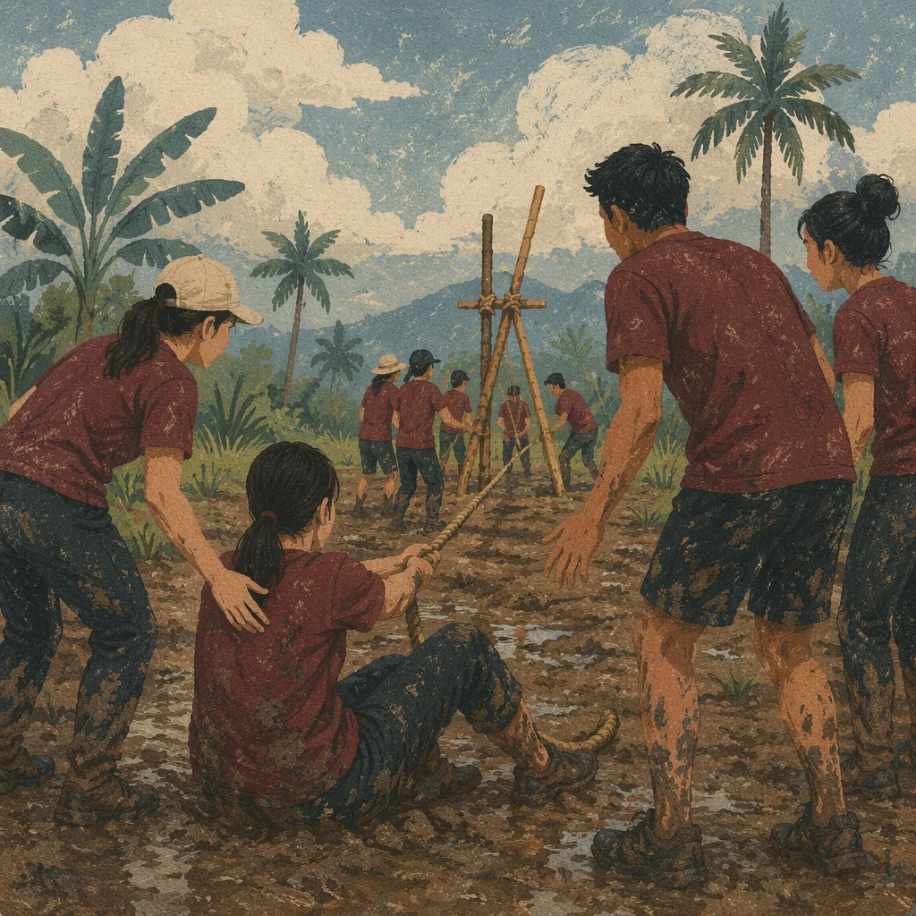Mission Team Rope Challenge in Tropical Field