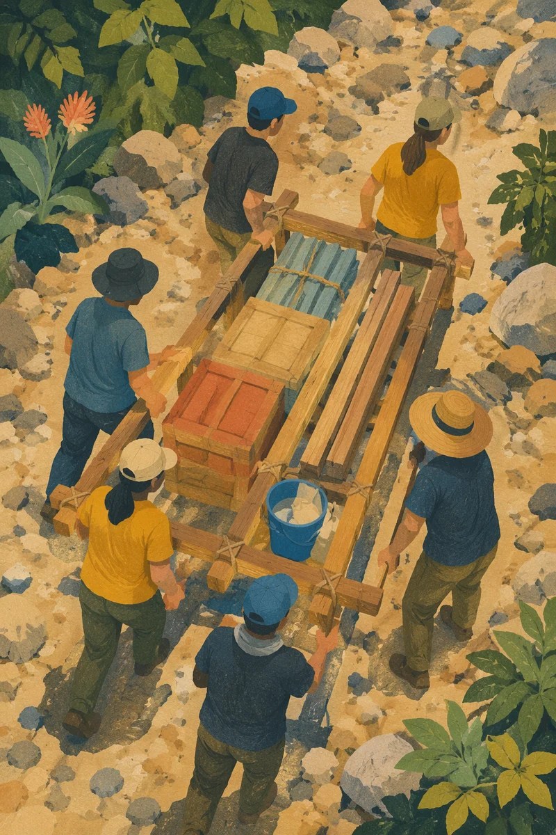 Mission Team Building Project in Rural Riverbed
