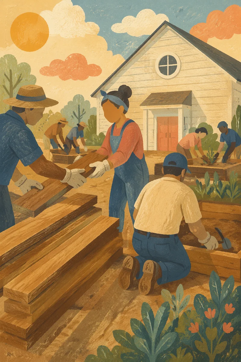 Mission Team Building Community Garden Beds