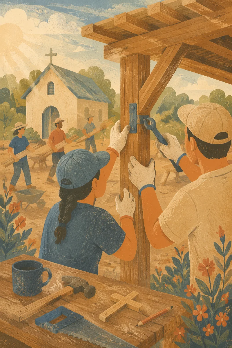 Mission Team Building Rural Chapel Shelter