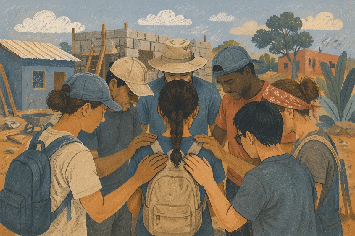 Mission Team Prayer at Building Project