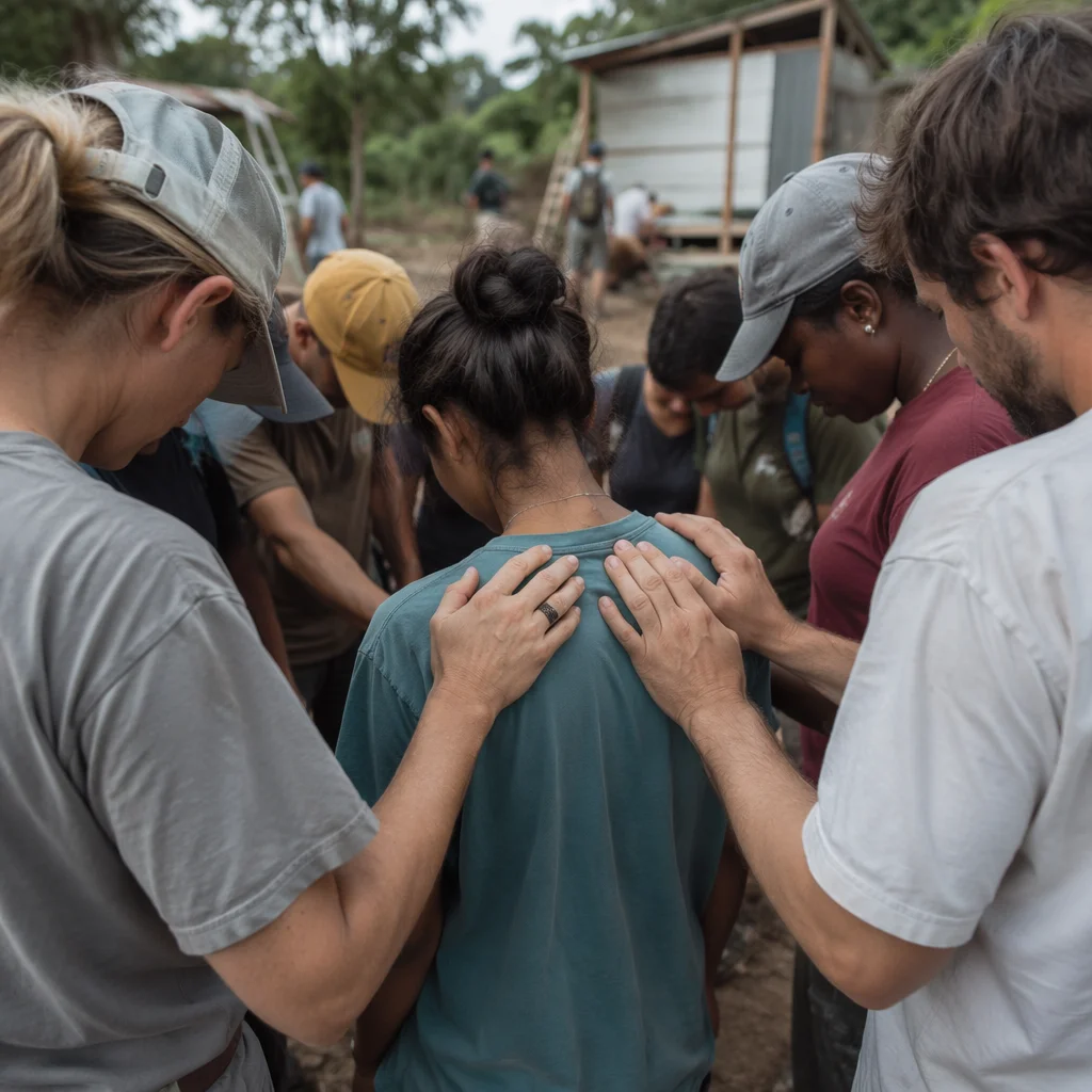 Mission Team Prayer at Community Project