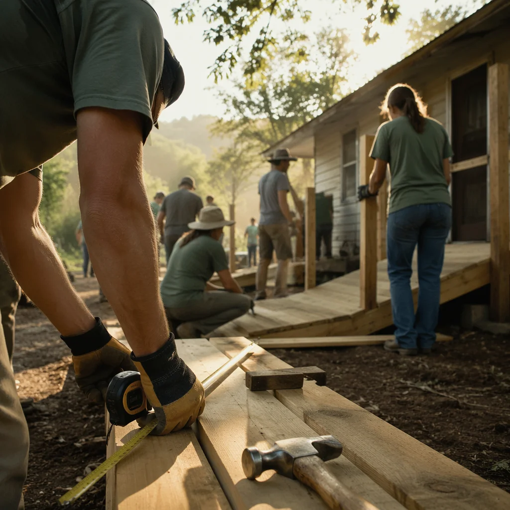 Mission Team Building Rural Wooden Ramp