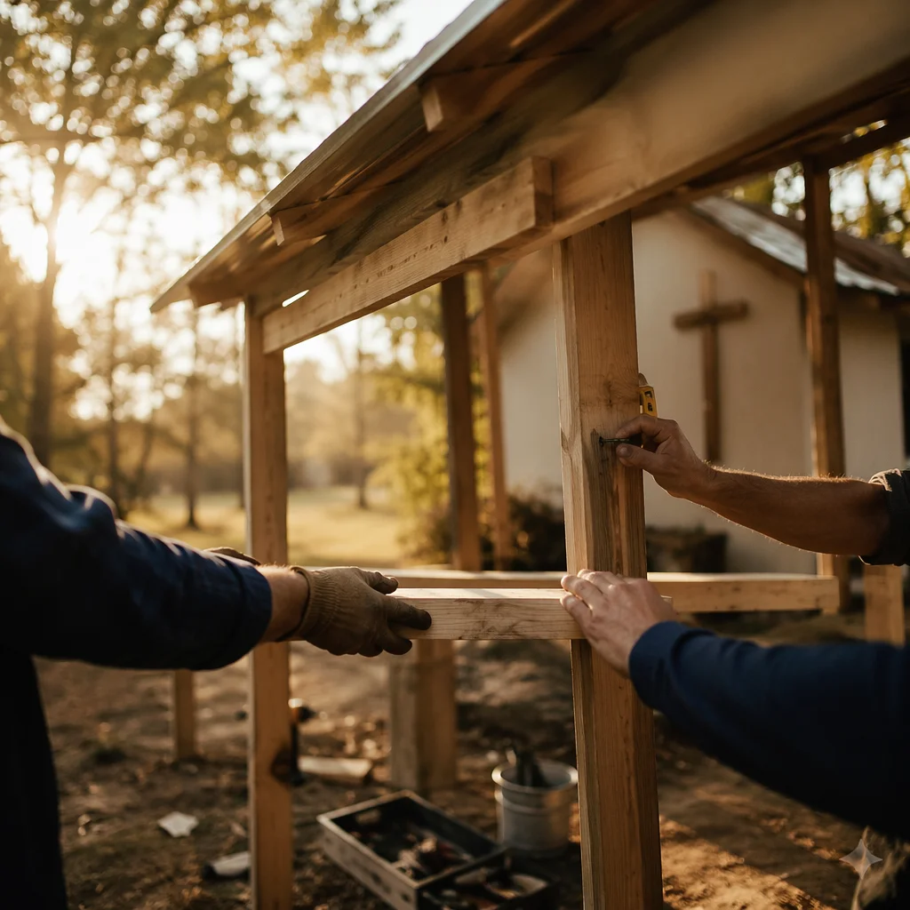 Mission Team Building Chapel Garden Shelter