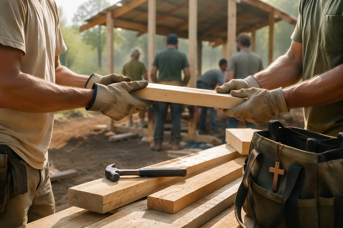 Mission Team Building Rural Wooden Shelter