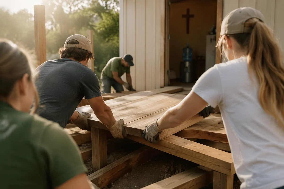 Mission Team Building Rural Community Ramp