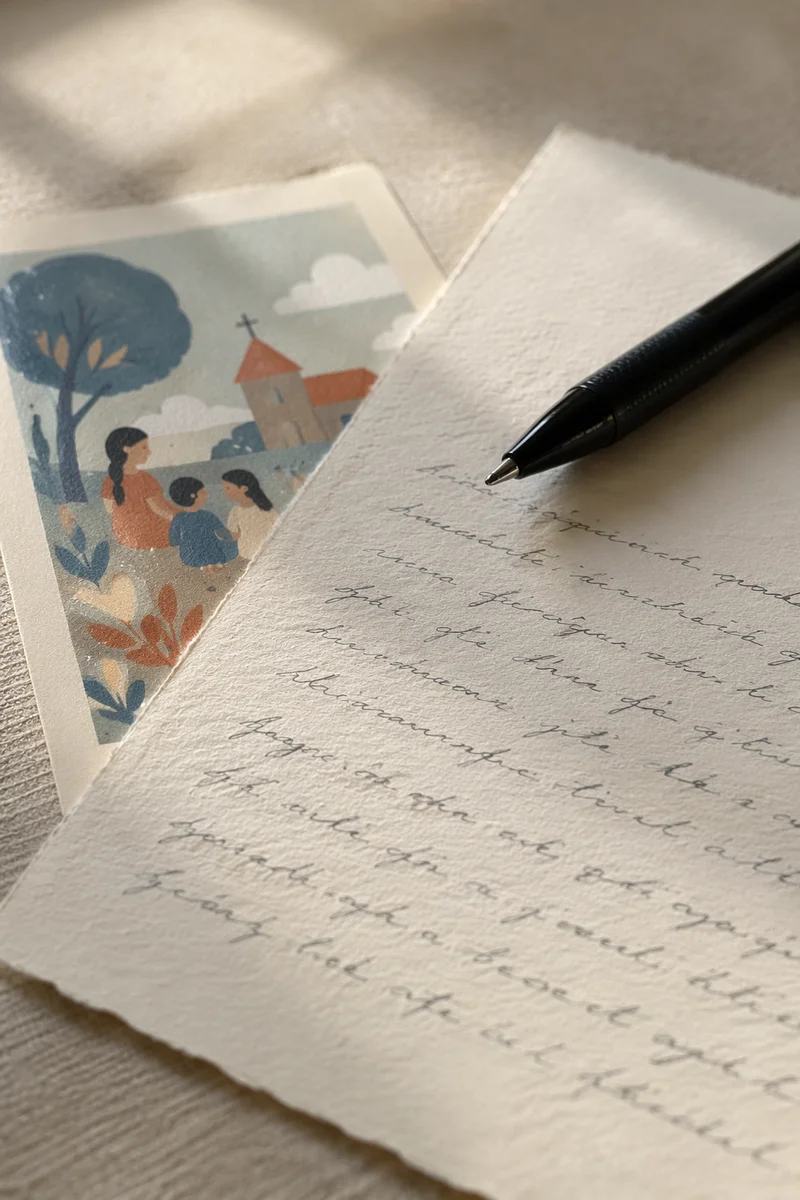 Missionary Letter and Prayer Card Close-Up