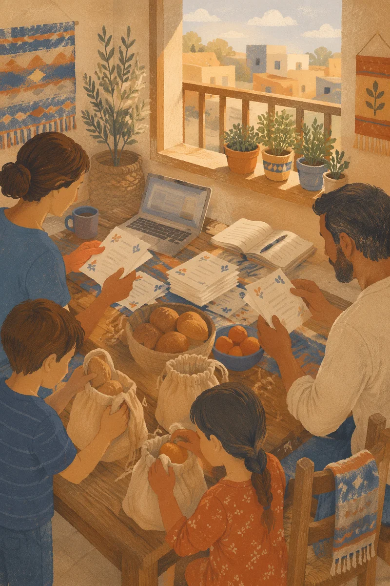 Missionary Family Preparing Outreach at Home
