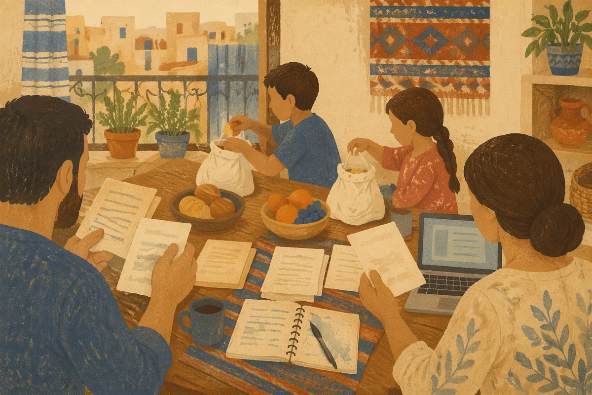 Missionary Family Preparing Outreach at Home