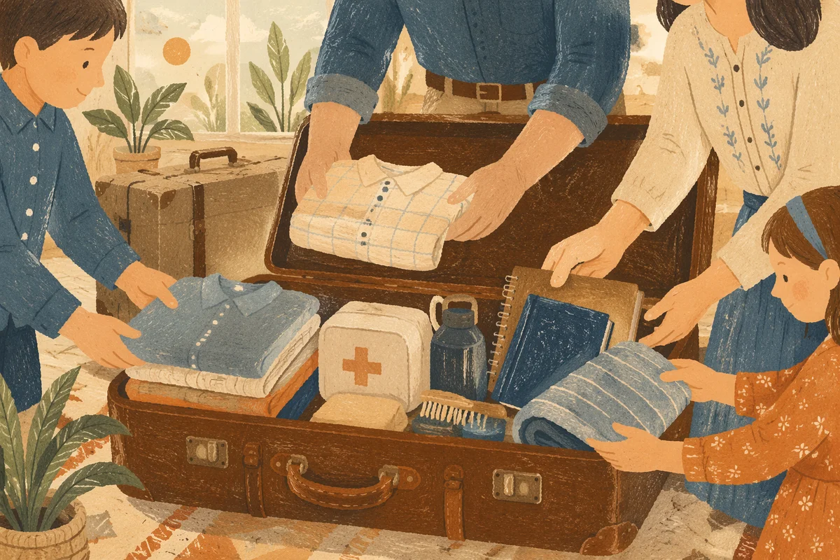 Missionary Family Packing for Overseas Journey