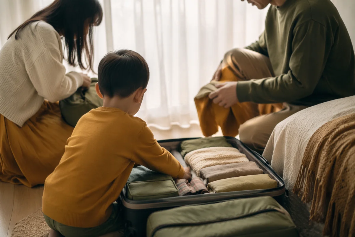 Missionary Family Packing for Overseas Journey