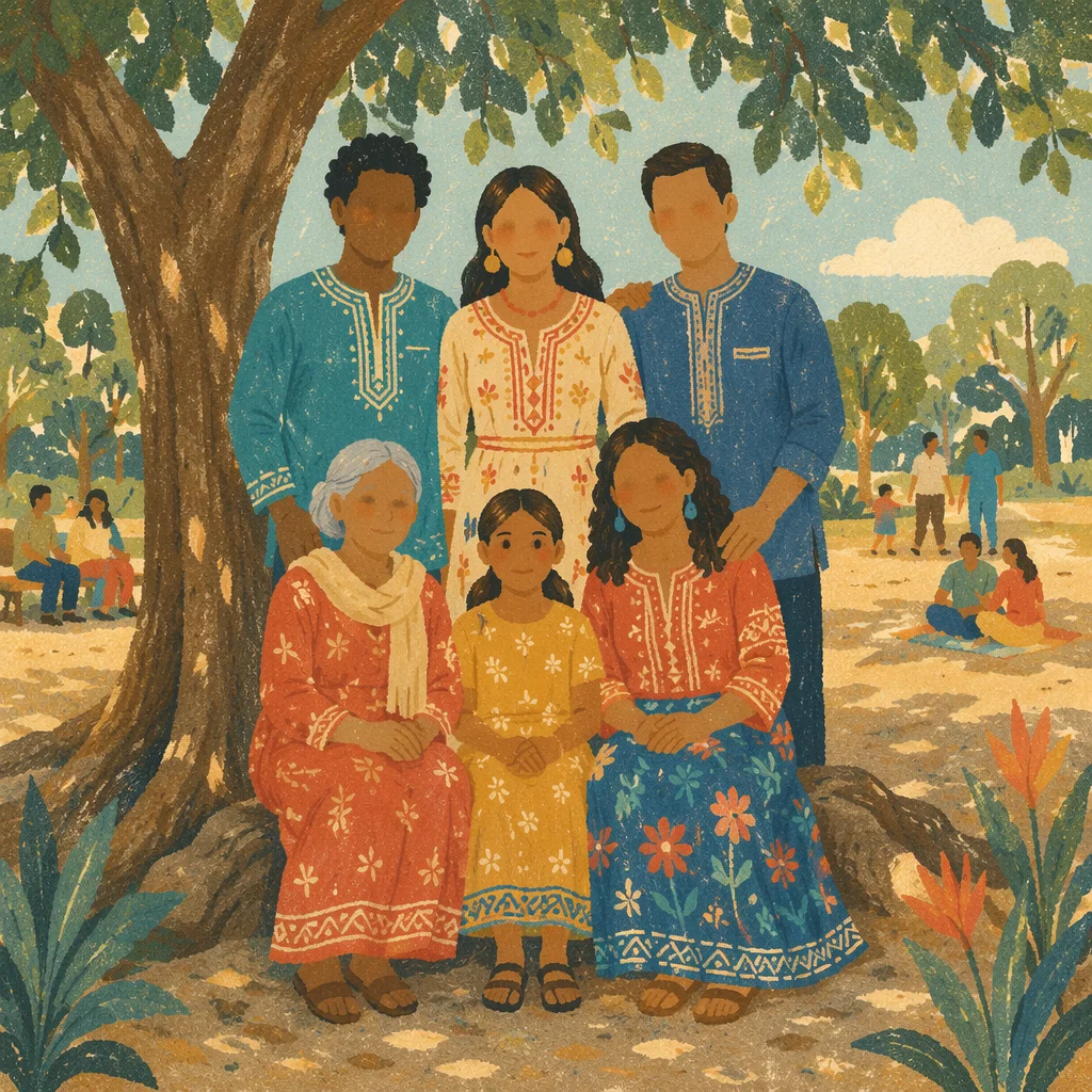 Diverse Missionary Family in Peaceful Park