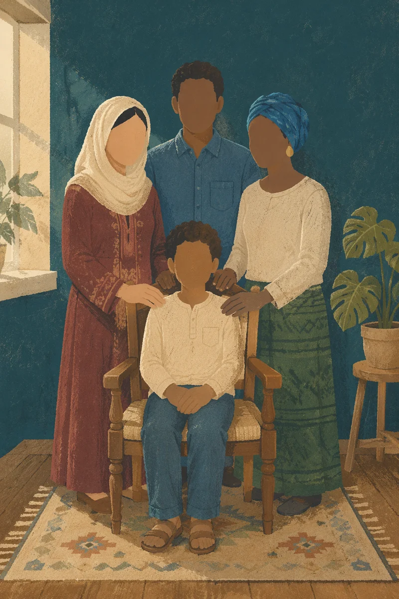 Missionary Family Portrait in Community Room
