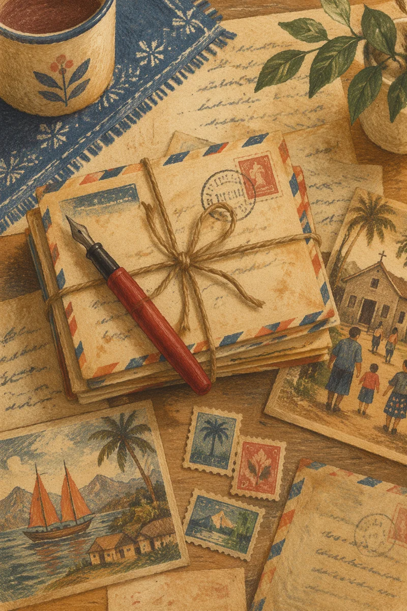 Vintage Missionary Letters and Airmail Desk