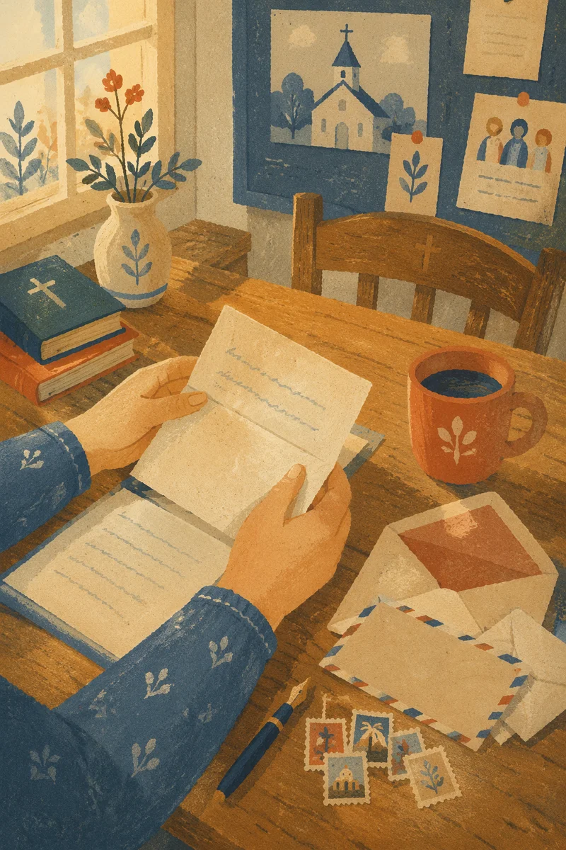 Missionary Letter Writing Desk at Sunset