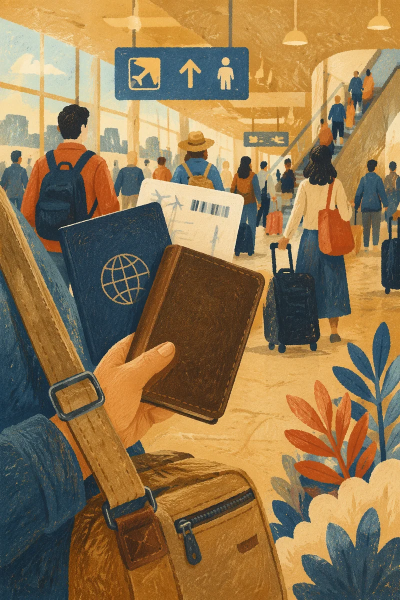 Mission Trip Passport and Bible at Airport