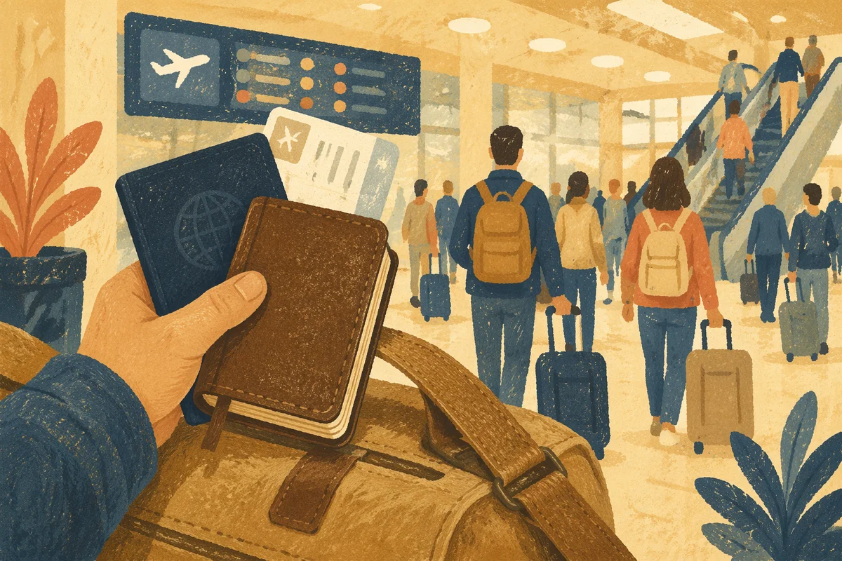 Mission Trip Passport and Bible at Airport