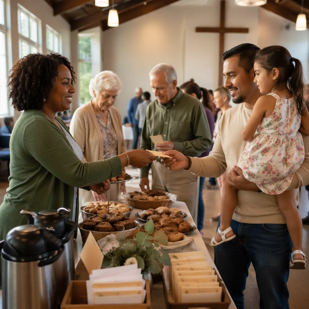 Church Missions Fundraiser Fellowship Hall Gathering