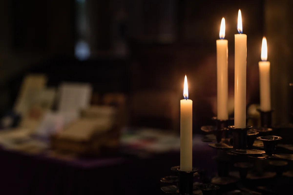 Candles Glowing at Missions Fundraiser Event
