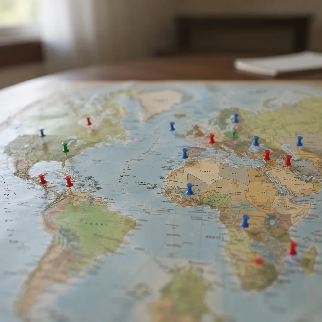 Global Missions Prayer Map with Pins