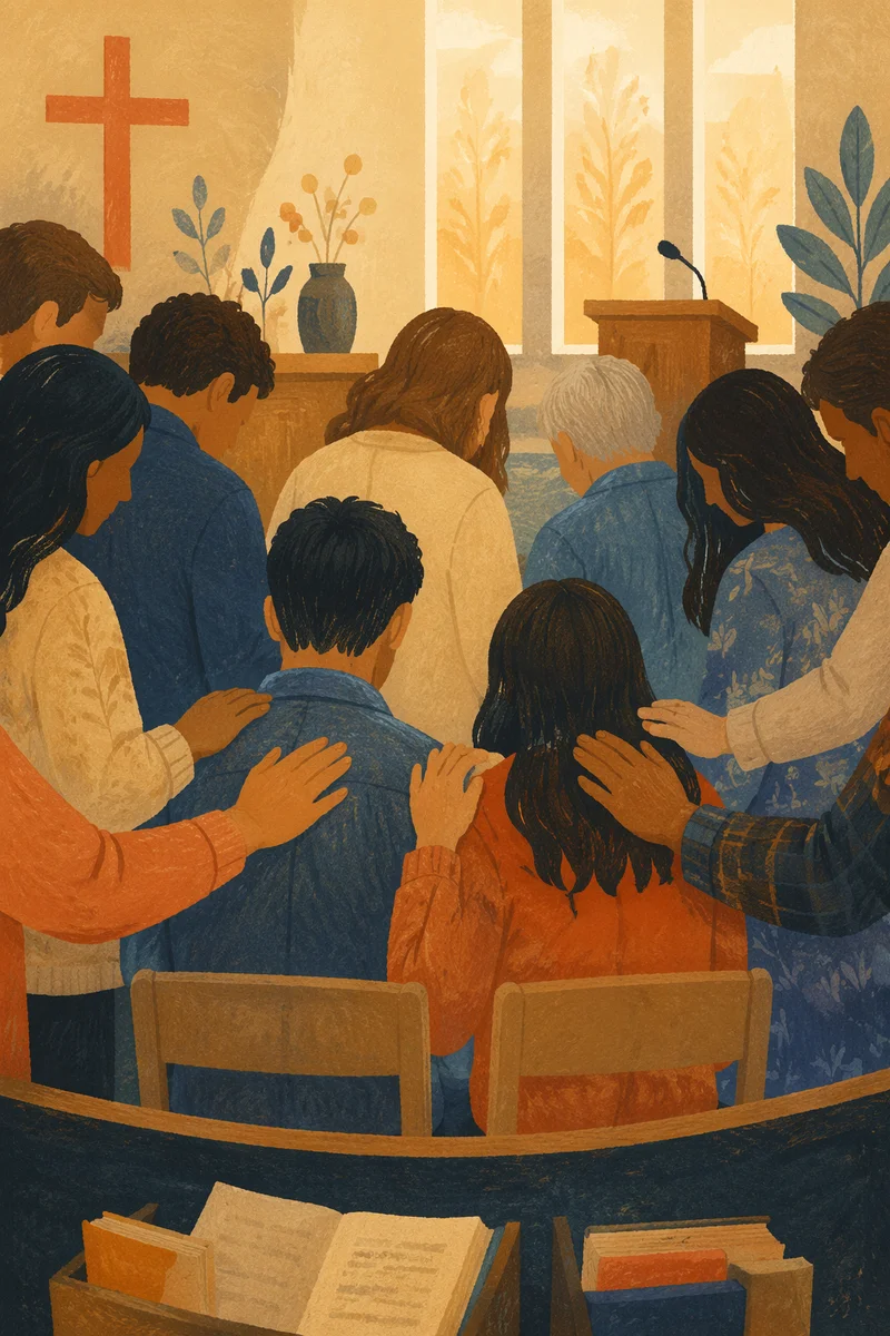 Church Missions Sending Prayer with Laying Hands