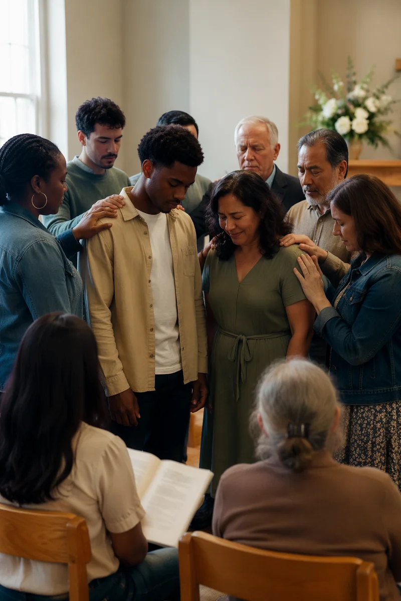 Congregation Praying Over Mission Team