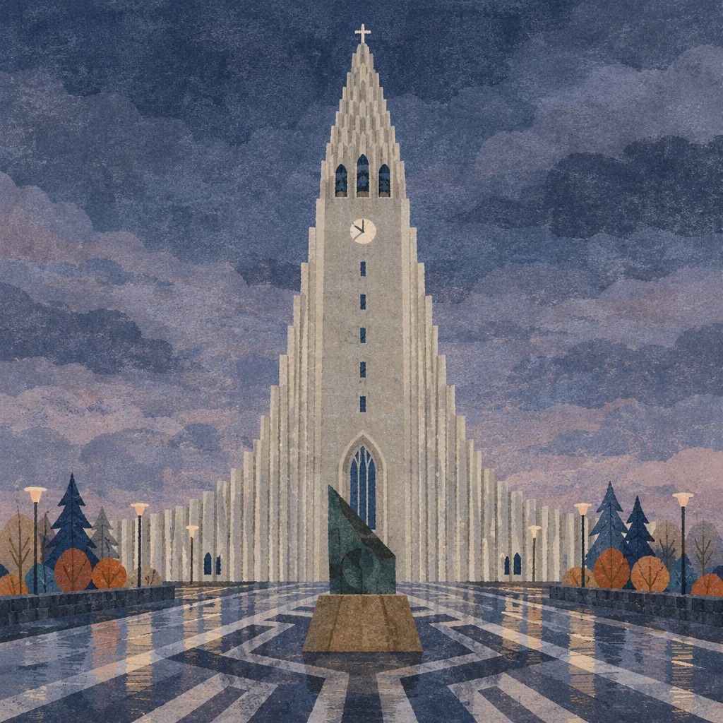 Modern Church Exterior at Blue Hour