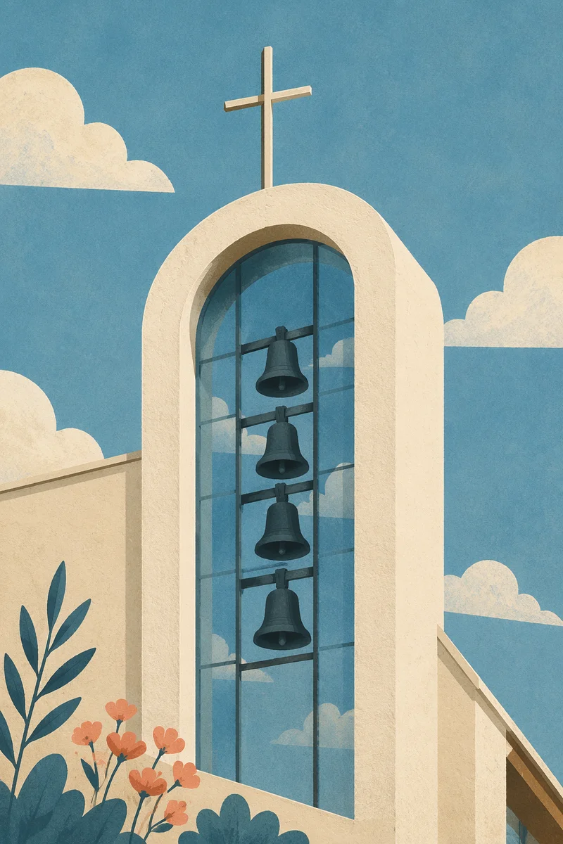 Modern Church Bell Tower Exterior