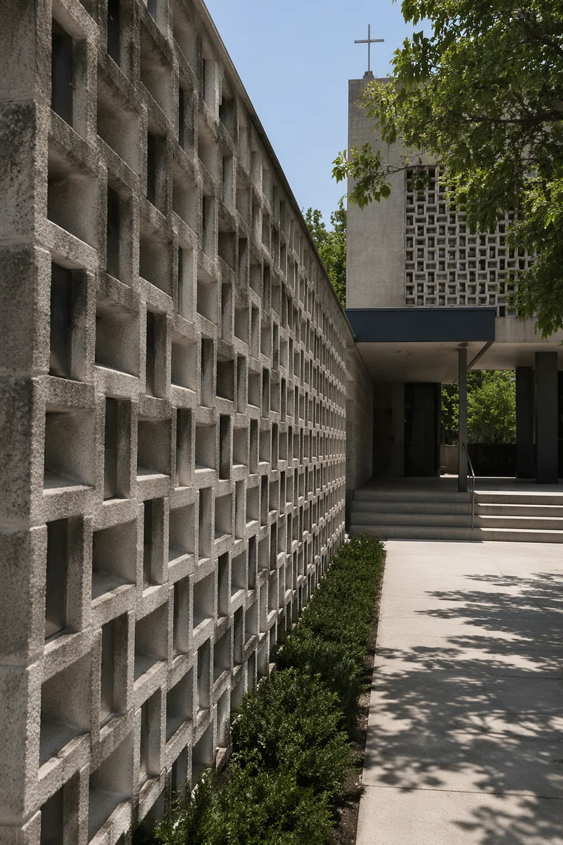 Modern Church Breeze Block Facade