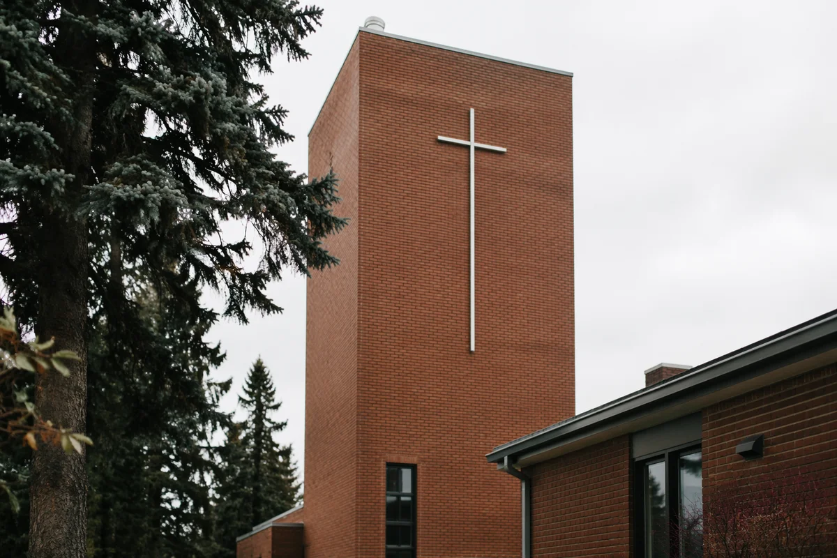 Modern Brick Church Tower Exterior