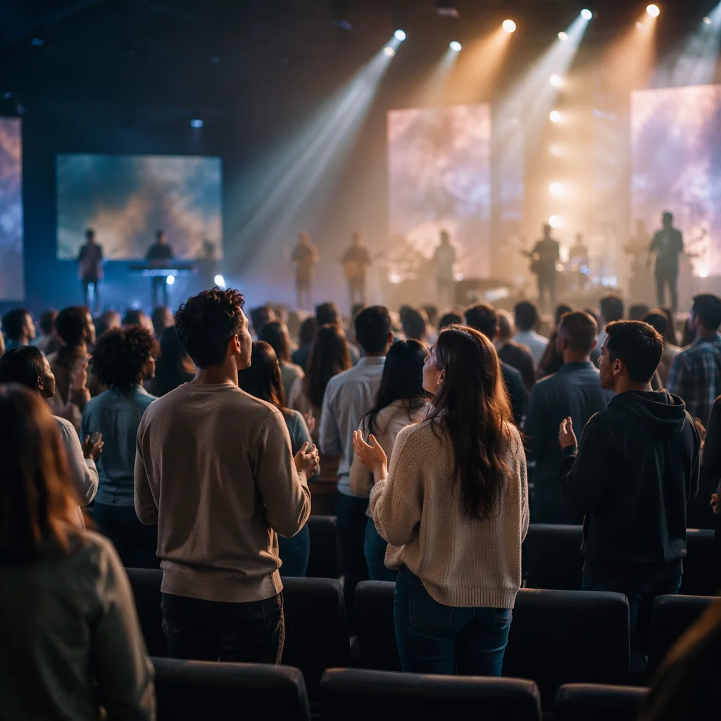Modern Church Worship with Moving Stage Lights
