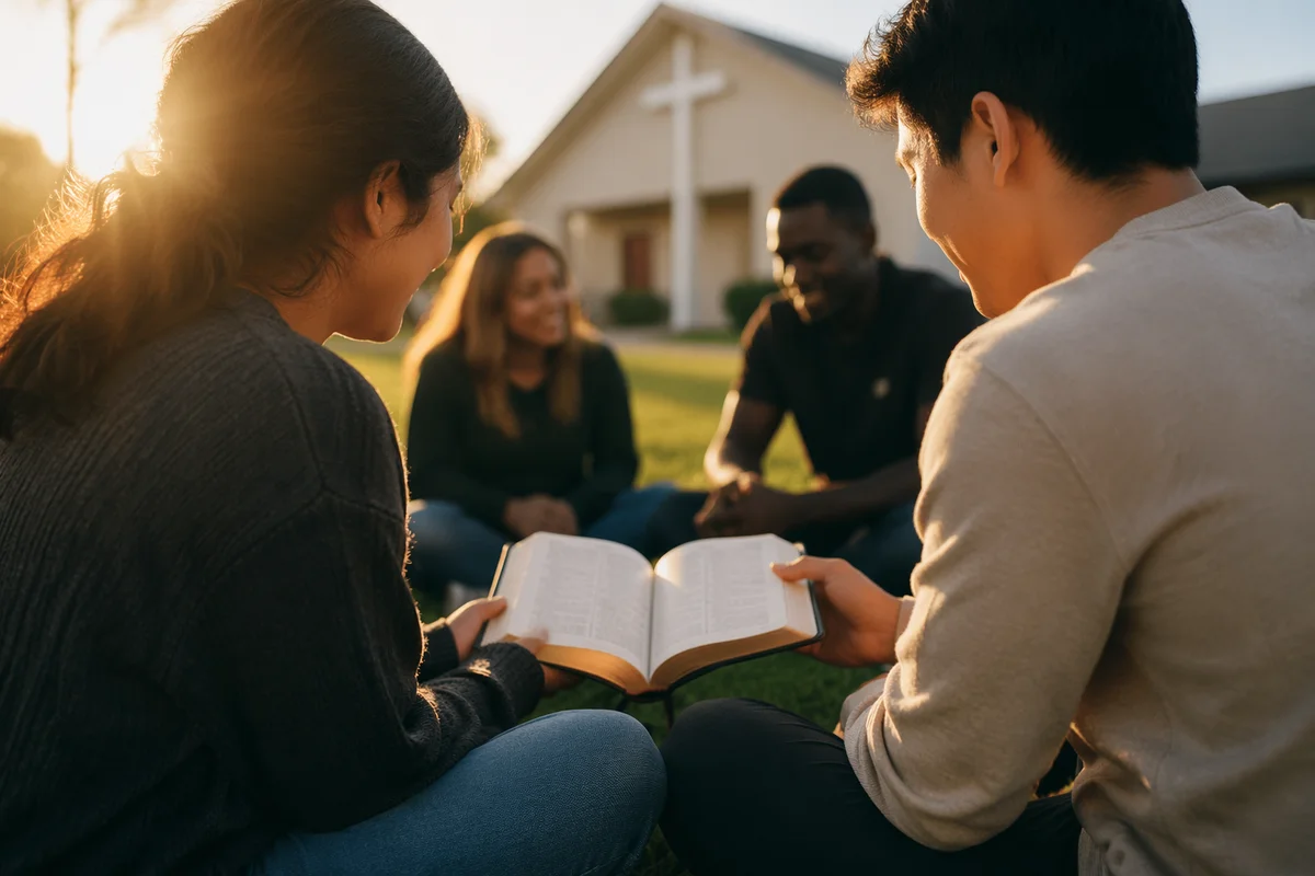 Multicultural Bible Study on Community Lawn