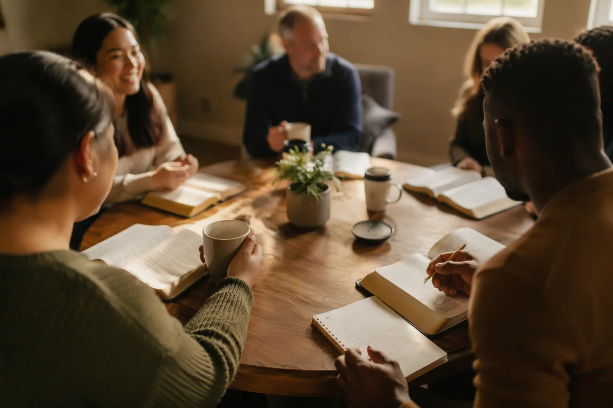 Multicultural Bible Study Fellowship in Warm Light