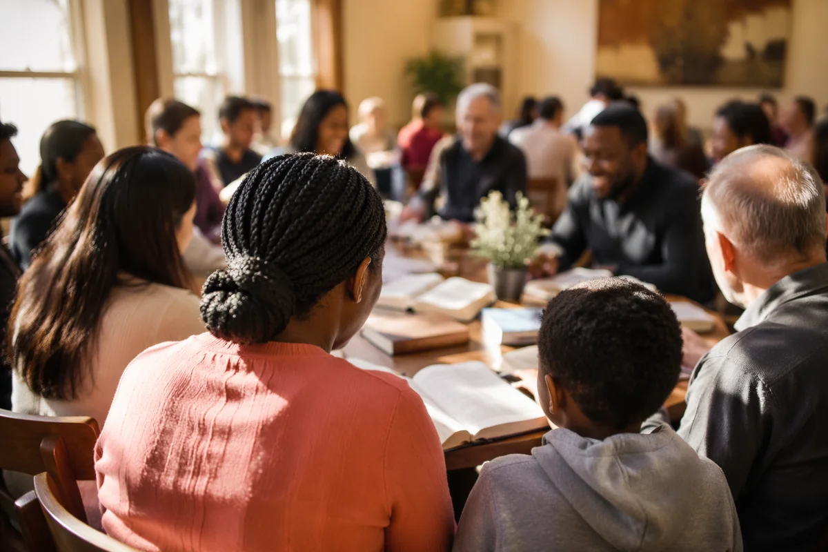 Multicultural Bible Study in Warm Fellowship Hall