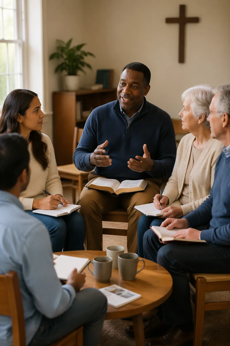 Pastor Teaching Small Church Class